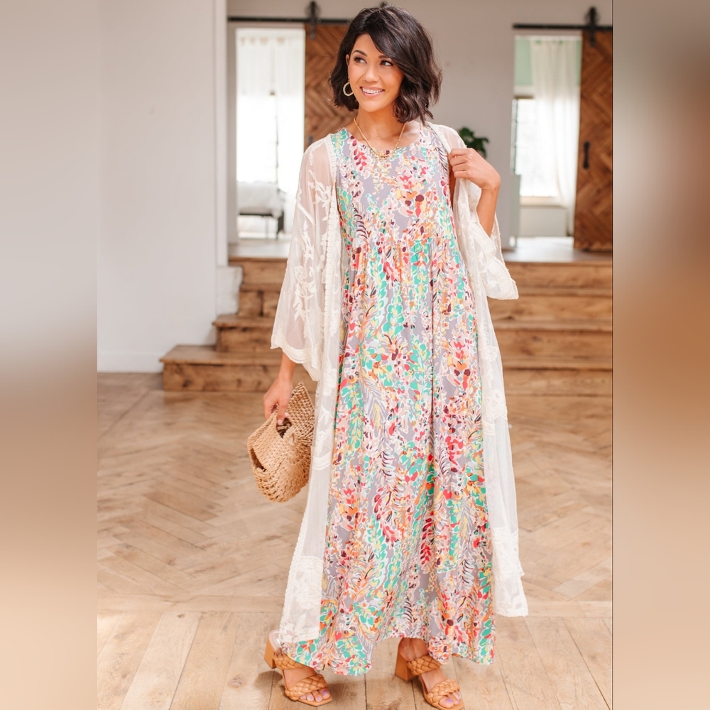 New! Gorgeous Patterned Maxi Dress Vacation